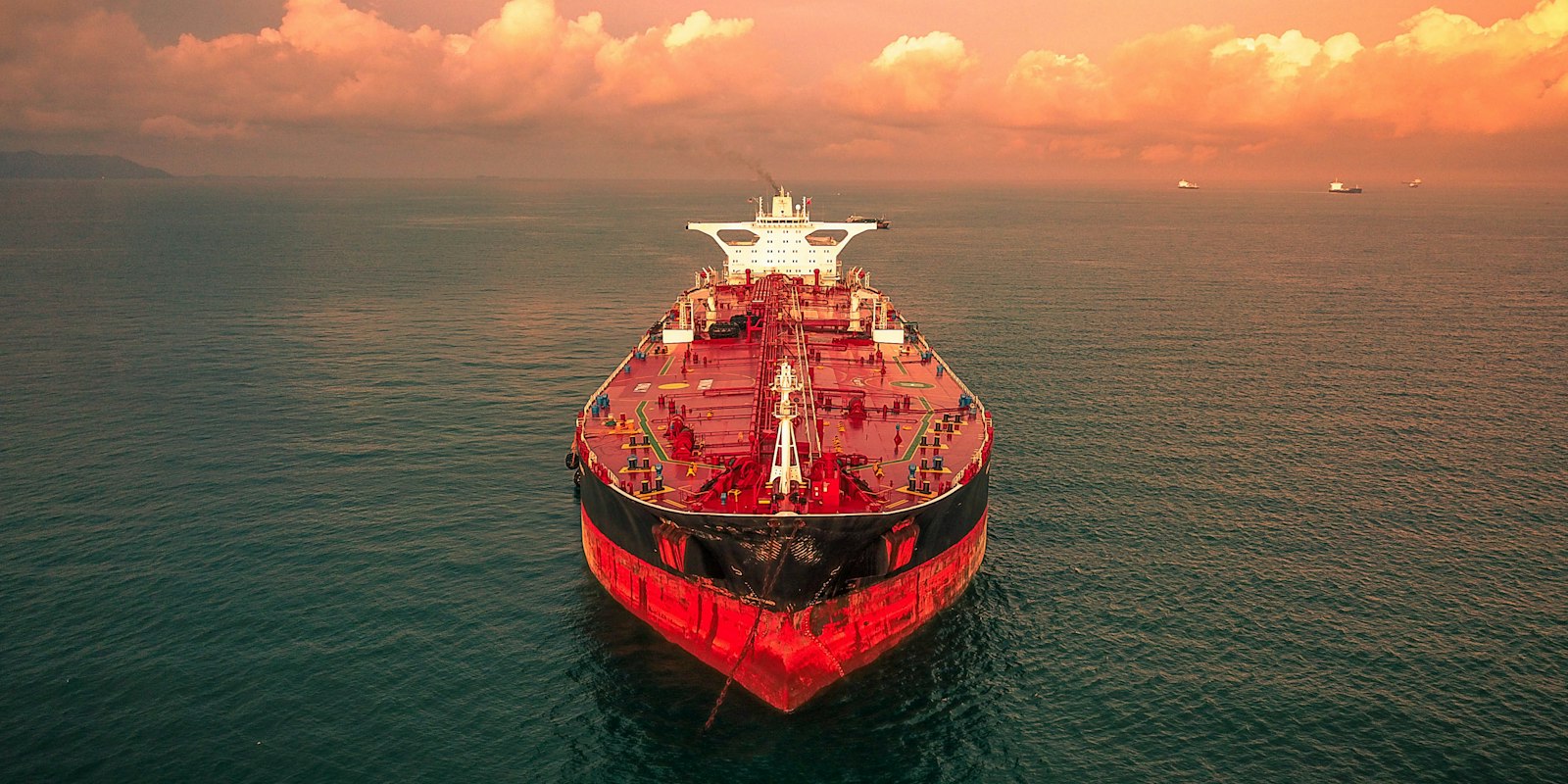 Tanker ship at sea transporting energy products